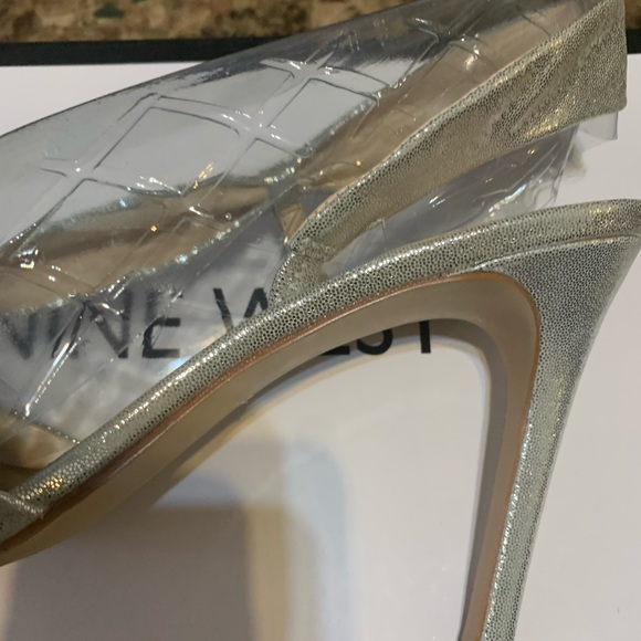 NINE WEST Ultana Metallic Heeled Women’s Sandals Silver-Metallic Size 11M - Picture 11 of 14